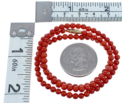 Southwest Genuine Coral Bead Necklace BX120574